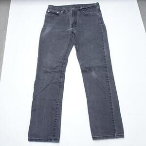 Levi's Jeans Mens 32 x 32 Black Cotton Denim Straight Leg Regular Fit Distressed